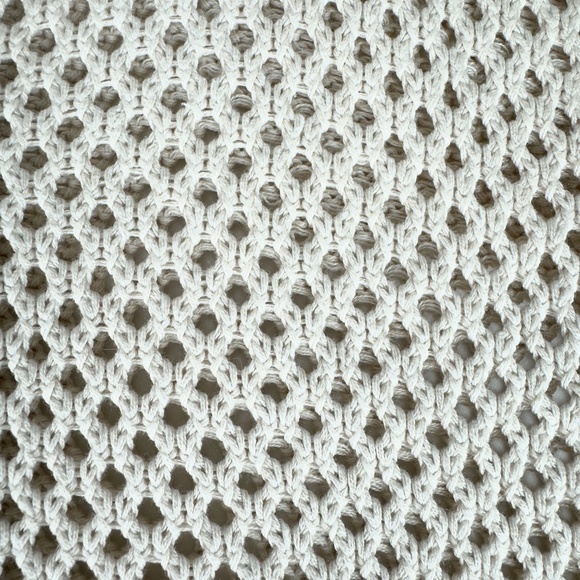 H&M Beige Open-Knit Button-Down Cardigan with Ribbed Collar - Picture 8 of 11